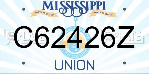 C62426Z Mississippi License Plate