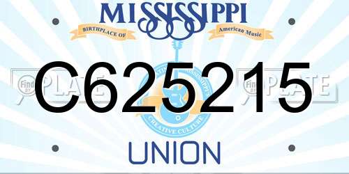 C625215 Mississippi License Plate
