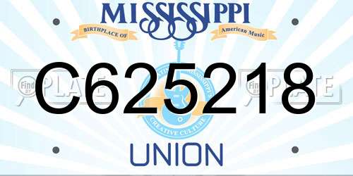 C625218 Mississippi License Plate