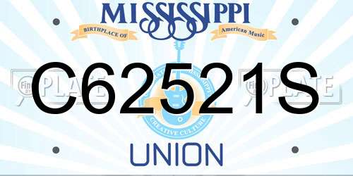 C62521S Mississippi License Plate