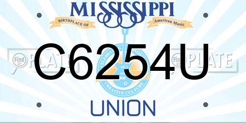 C6254U Mississippi License Plate