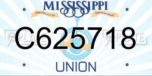 C625718 Mississippi License Plate