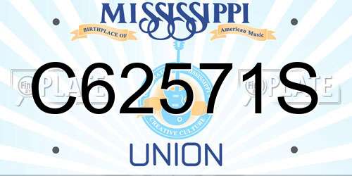C62571S Mississippi License Plate