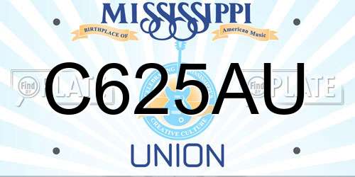 C625AU Mississippi License Plate