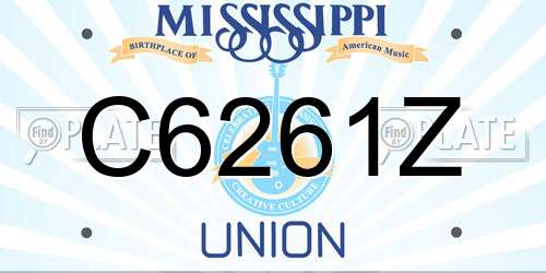 C6261Z Mississippi License Plate