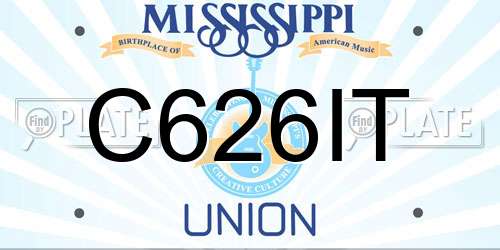 C626IT Mississippi License Plate