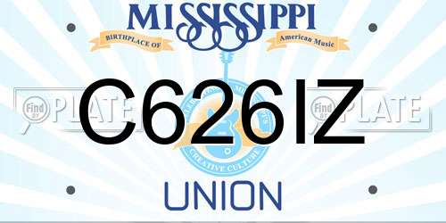 C626IZ Mississippi License Plate