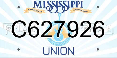 C627926 Mississippi License Plate