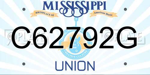 C62792G Mississippi License Plate