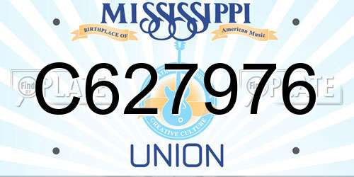 C627976 Mississippi License Plate