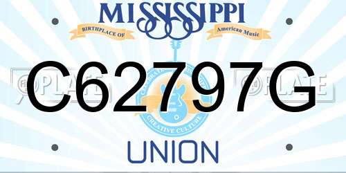 C62797G Mississippi License Plate
