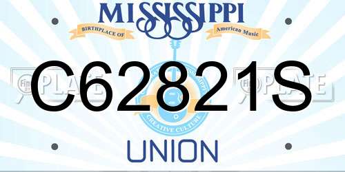 C62821S Mississippi License Plate