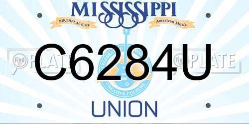 C6284U Mississippi License Plate