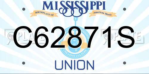 C62871S Mississippi License Plate