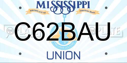 C62BAU Mississippi License Plate