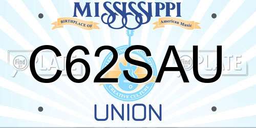 C62SAU Mississippi License Plate