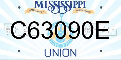 C63090E Mississippi License Plate