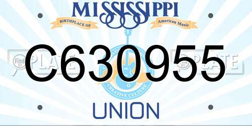 C630955 Mississippi License Plate