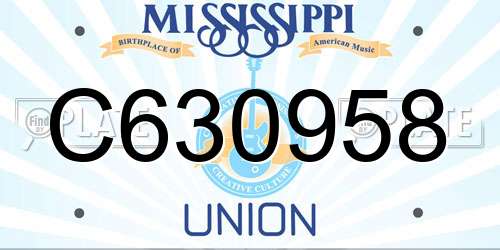 C630958 Mississippi License Plate
