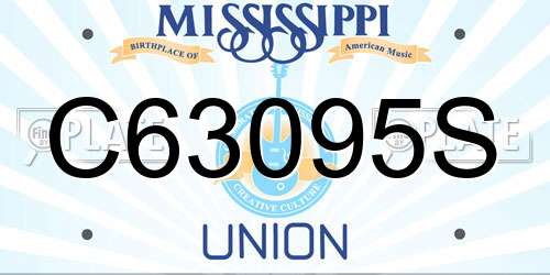 C63095S Mississippi License Plate