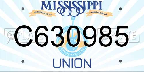 C630985 Mississippi License Plate