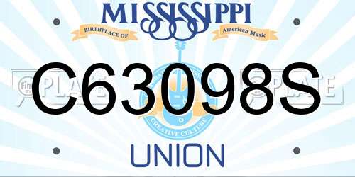 C63098S Mississippi License Plate