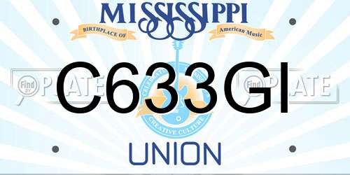 C633GI Mississippi License Plate