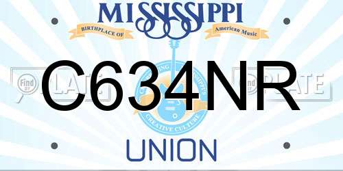 C634NR Mississippi License Plate