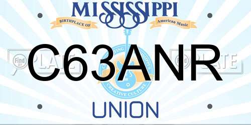 C63ANR Mississippi License Plate