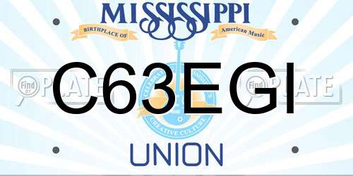 C63EGI Mississippi License Plate