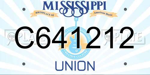 C641212 Mississippi License Plate