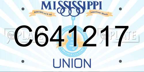 C641217 Mississippi License Plate