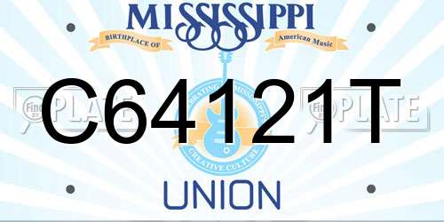 C64121T Mississippi License Plate