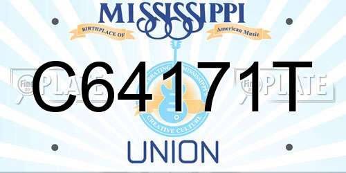 C64171T Mississippi License Plate