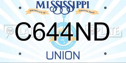 C644ND Mississippi License Plate