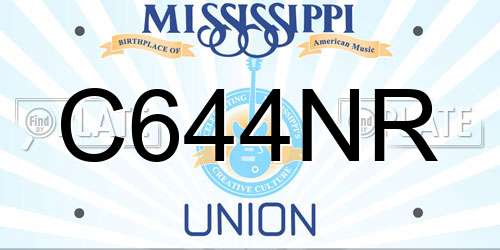 C644NR Mississippi License Plate