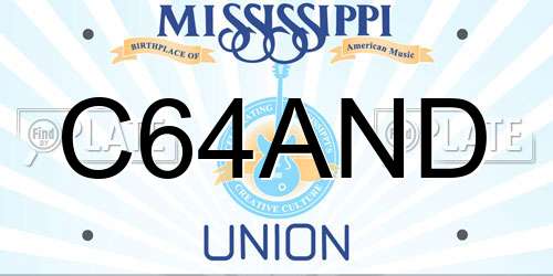 C64AND Mississippi License Plate