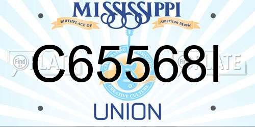 C65568I Mississippi License Plate