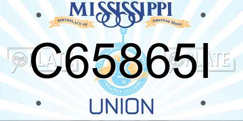 C65865I Mississippi License Plate