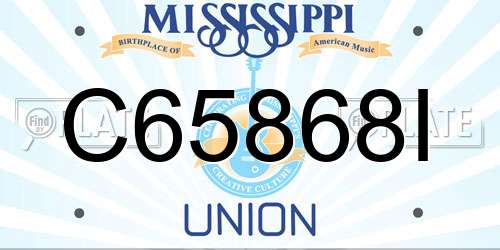 C65868I Mississippi License Plate