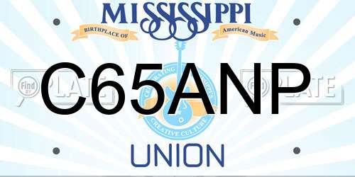 C65ANP Mississippi License Plate