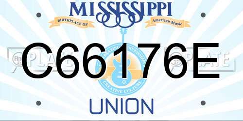 C66176E Mississippi License Plate