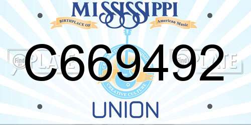 C669492 Mississippi License Plate