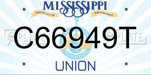 C66949T Mississippi License Plate
