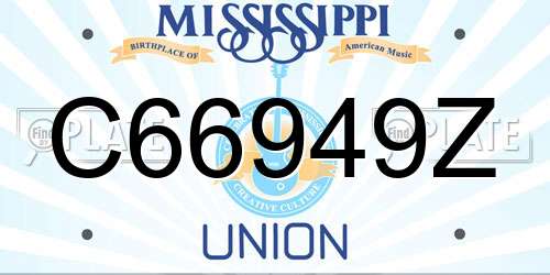 C66949Z Mississippi License Plate