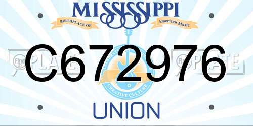 C672976 Mississippi License Plate
