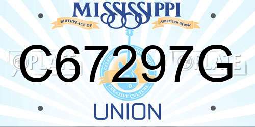 C67297G Mississippi License Plate