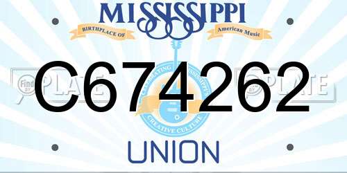 C674262 Mississippi License Plate
