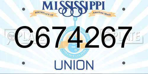 C674267 Mississippi License Plate