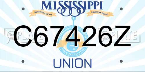 C67426Z Mississippi License Plate